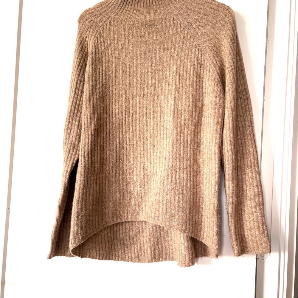 Women's Ribbed Tan Sweater - Picture 2 of 5